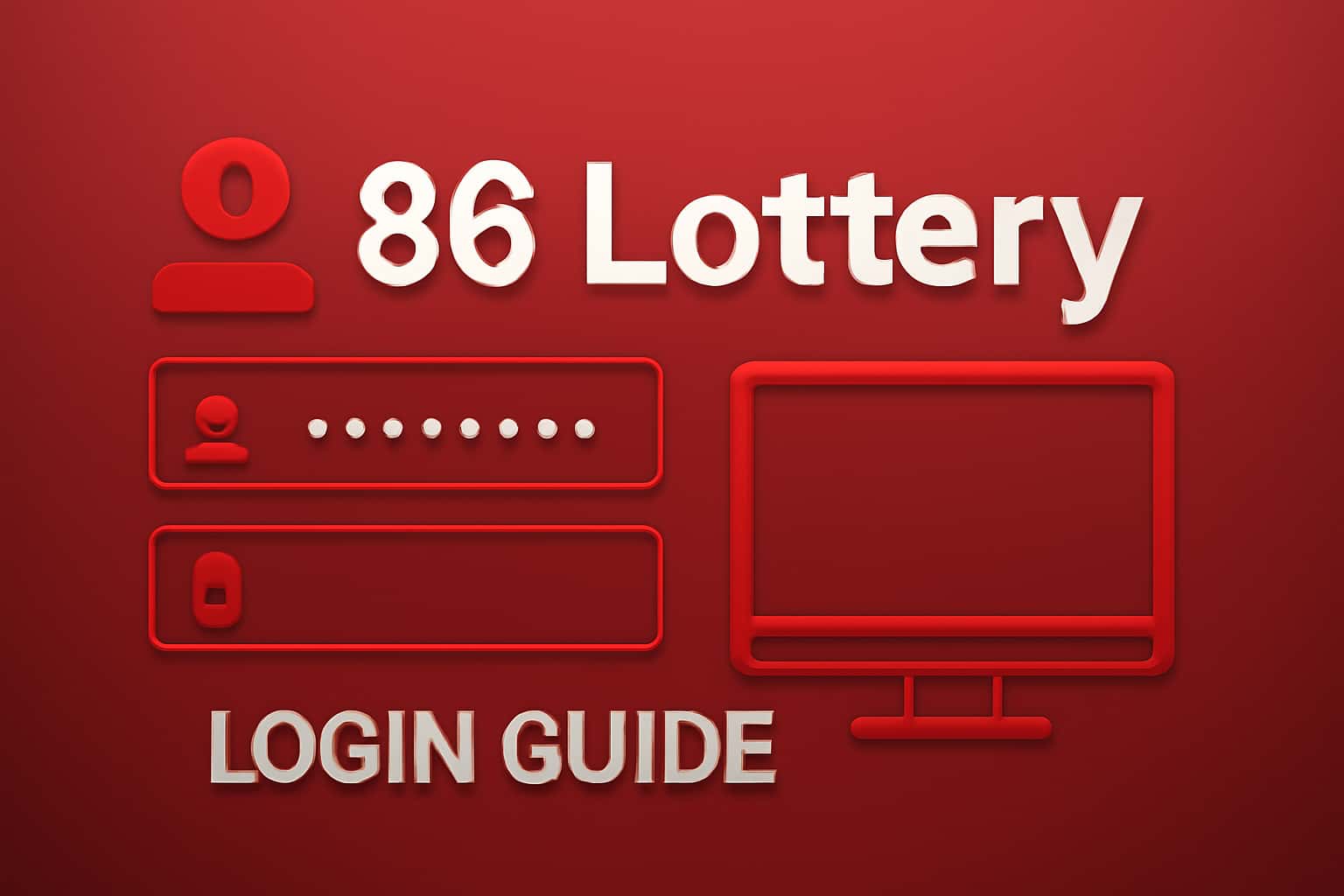 Informational graphic depicting the 86 Lottery Login Guide.