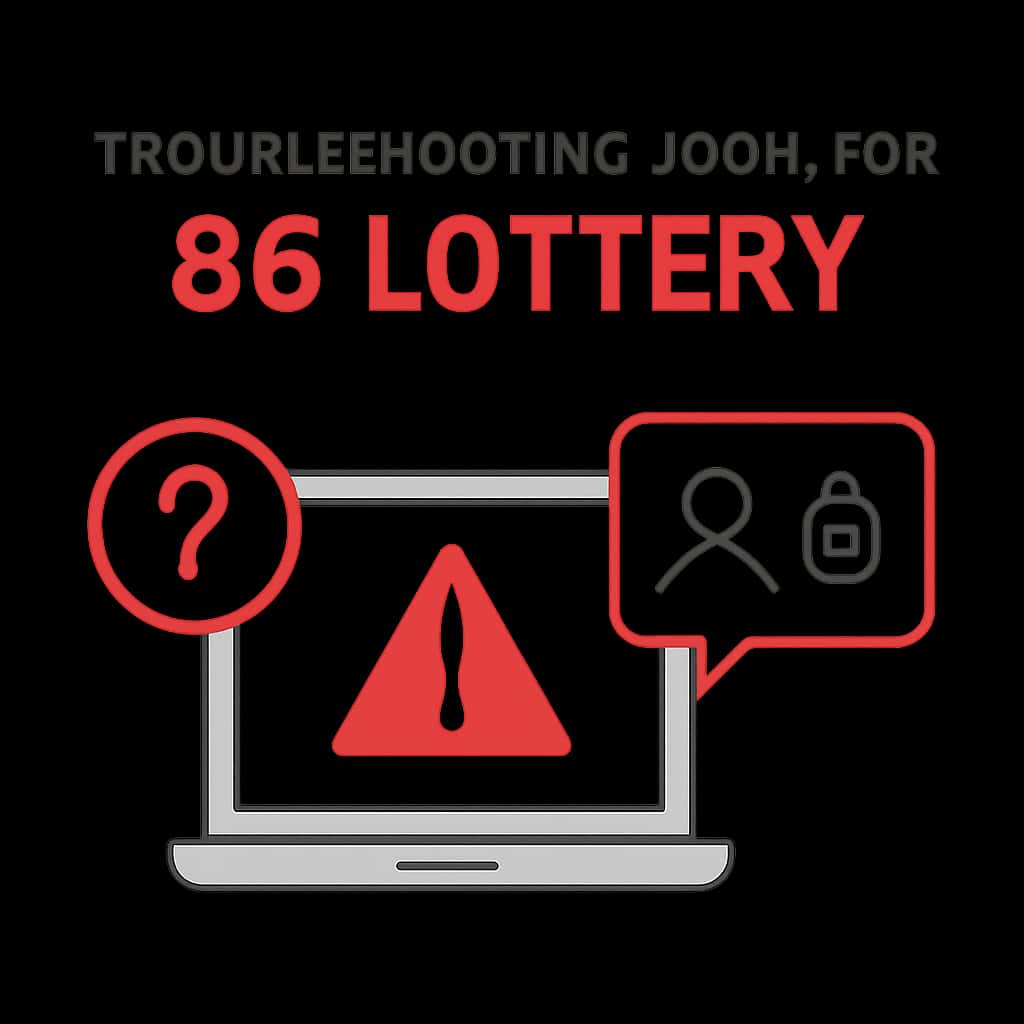 Illustration of common login troubleshooting steps for 86 Lottery.