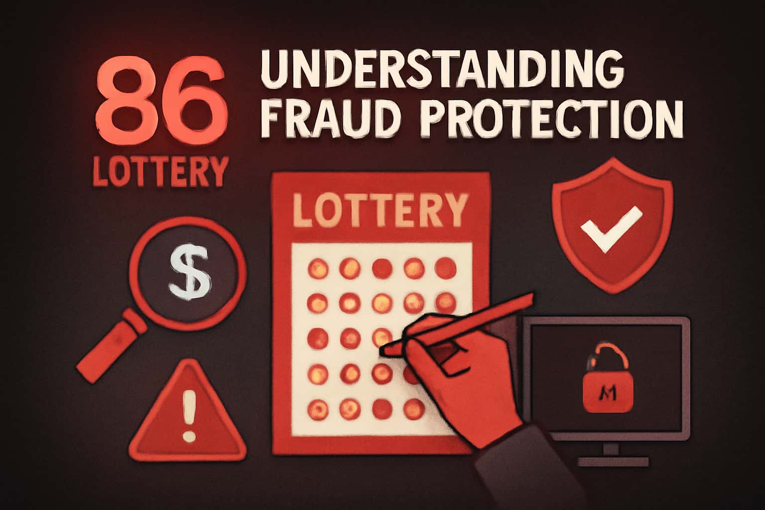 A neutral informational scene illustrating 86 Lottery Fraud Protection principles.